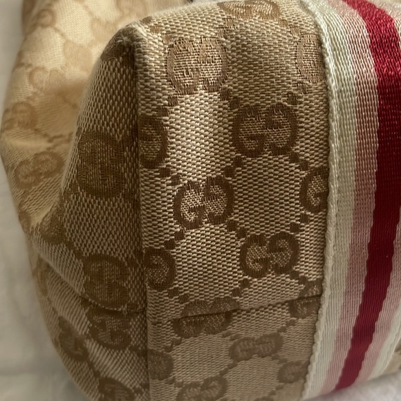 Gucci Small Jolicouer Brown Beige Red and Pink Canvas Shoulder Bag - Picture 7 of 14